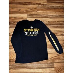 Pittsburgh Steelers Big Boys Long Sleeve‎ Cotton Shirt L Large 14 16